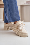 Women's Leather Sneakers With Decorations CheBello 4292 Beige