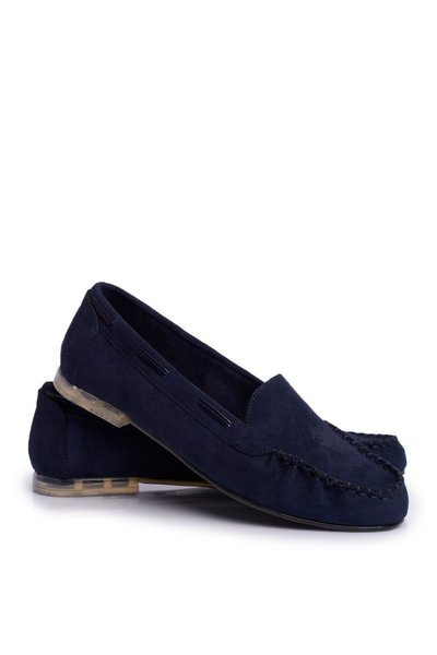 Sergio Leone Women's Suede Moccasins Navy Blue MK722