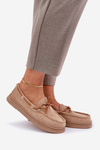 Womens loafers on flat sole beige Timannie