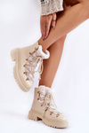 Leather Warm Boots Light beige Arisa