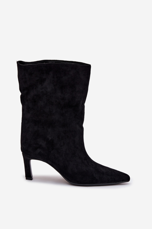 Slip-on Women's Ankle Boots on Heel Black Solvienne