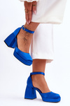 Fashionable Pumps On Massive Heels Blue Sandia
