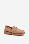 Classic Women's Moccasins Made Of Eco Suede Beige Belania