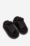 Sneakersy Dziecięce Ocieplane Futerkiem Czarne Mireen