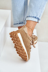 Sneakersy Buty Sportowe Damskie Eko Zamszowe Brązowe Riadella
