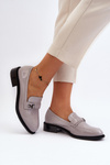 Women's Gray Patent Loafers Nerilaja