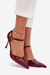 Patent Leather Heels with Strap Bordeaux Tarilin