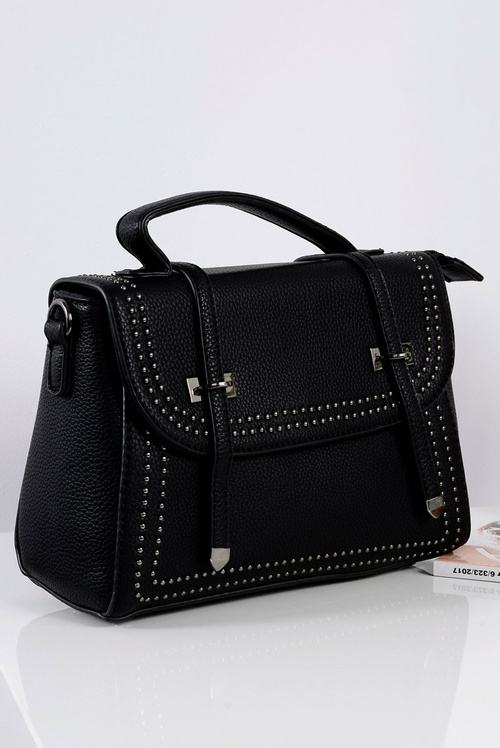 Black Women's Handbag Letterpack Chest Jetted