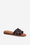 Ladies Slippers Made Of Eco Leather Black Lisanoria