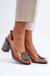 Black Transparent Sandals with Stiletto Heel D&A MR38-112