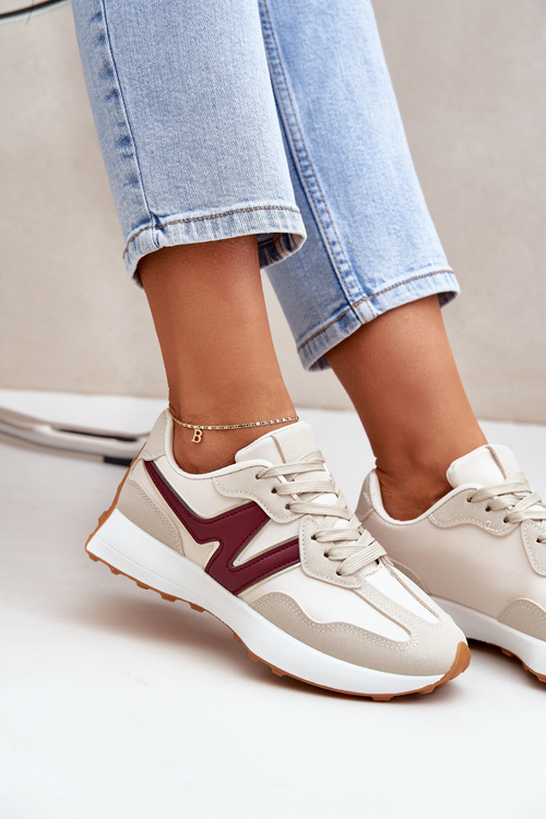 Women's Sports Shoes Sneakers Beige-Red Britma