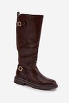 Insulated Women's Boots Low Heel with Buckles Chocolate Sorelle