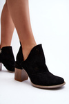 Women's Black Cutout Boots with Stiletto Heel Niartima