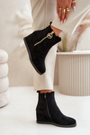 Leather Lined Heeled Boots With Ornamentation Black Vere