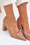 Heels With Decoration Dark Beige Celira