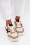Women's Sneakers on Platform with Gold Inserts Beige Zalvra