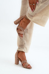 Fashionable Suede High Heels Sandals Camel Aubrey