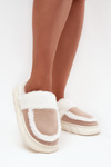 Women's slippers with thick sole and fur Vinceza 19952 Beige