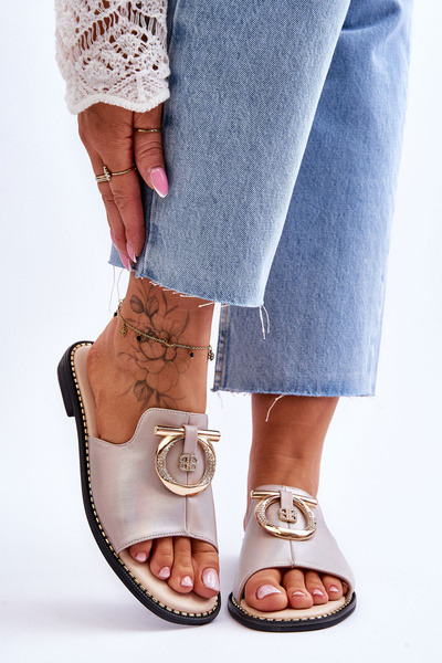 Leather Slippers Comfort Shoes S.Barski KV-2775-32 Nude