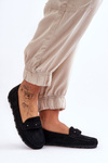 Women's Suede Loafers Black Clorie