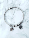 Women's Bracelet on Stainless Steel Wire with Silver Charms Pendants