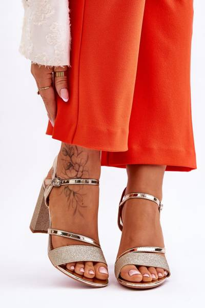 Glossy High Heel Sandals gold Alicia