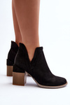 Ankle Boots on Chunky Heel with Cutout Black Jolnima