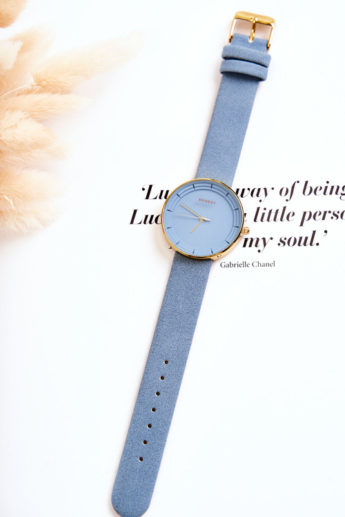 Women's Analog Suede Watch Without Nickel Ernest Blue