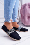 Black Fabric Toms Slip On Circle