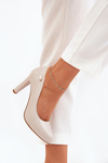Women's Heels Block Light Beige Sergio Leone Campbell