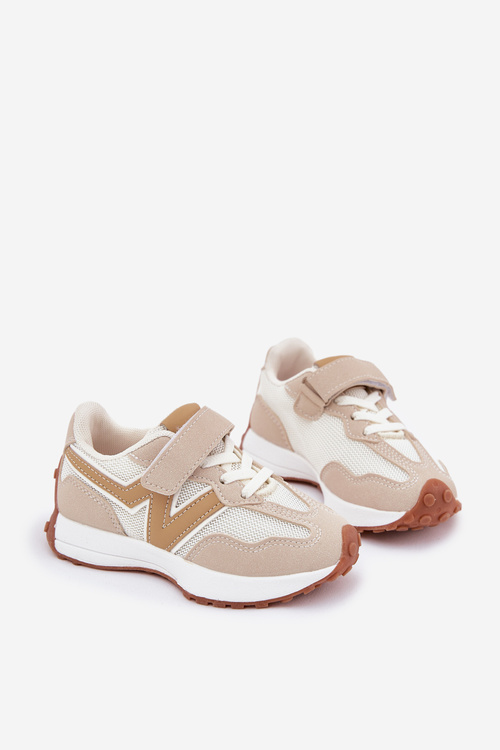 Children's Velcro Sneakers Beige Tezzu