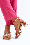 Patterned Sandals on Stiletto Multicolor Jenglla