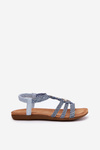 Women's Flat Sandals With Woven Straps Blue Artiker 56C1325
