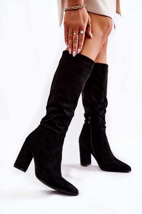Suede Slip-On Boots Black Miriam