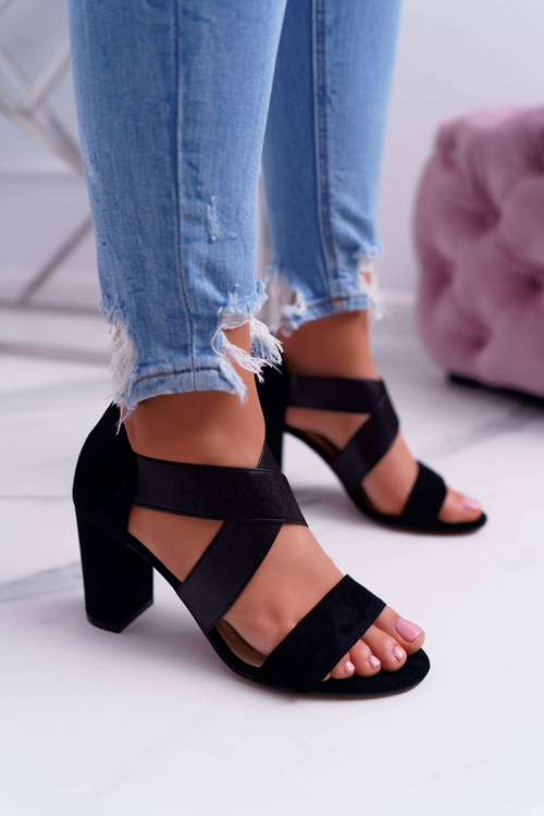 Women's Suede Slip-on Sandals Black Varina