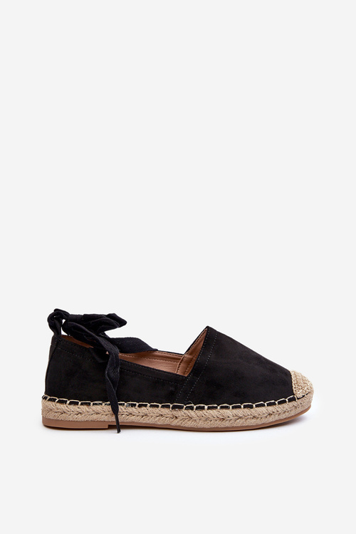 Tied Suede Espadrilles Black Ismanne