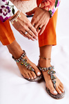 Women's Sandals Flip-flops With Cubic Zirconia Grey Ivanne
