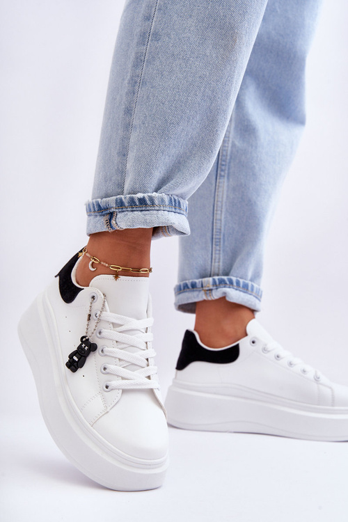 Women's Sport Shoes On Massive Platform White-Black Mariell