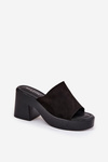 Women's Heeled And Platform Sandals Black Omeisa