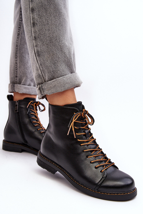 Women's Leather Ankle Boots Black Ethel