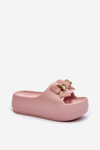 Klapki Piankowe Damskie Kokarda Różowe Salessa BG155