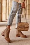 Low Classic Suede Ankle Boots Beige Lalyllis