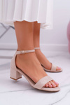 Women's Stiletto Sandals With Glitter Beige Nathalie