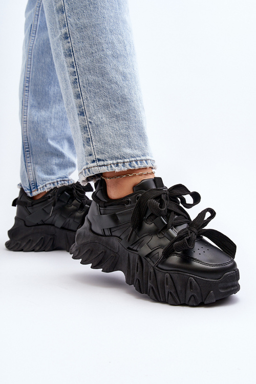 Women's sneakers with chunky sole black Ellerai