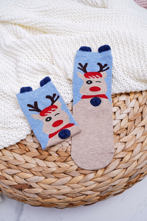 Women's Christmas Socks With Ears and Reindeer