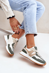Sneakersy Buty Sportowe Damskie Beżowo-Beżowo Britma