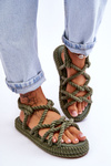 Women's Fashionable Braided Sandals Green Tiffanie