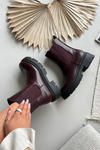 Insulated ankle boots with zipper burgundy Niviane