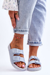 Women's Platform Slides Blue Vertigo