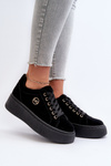 Low Women's Platform Sneakers Black Telirra